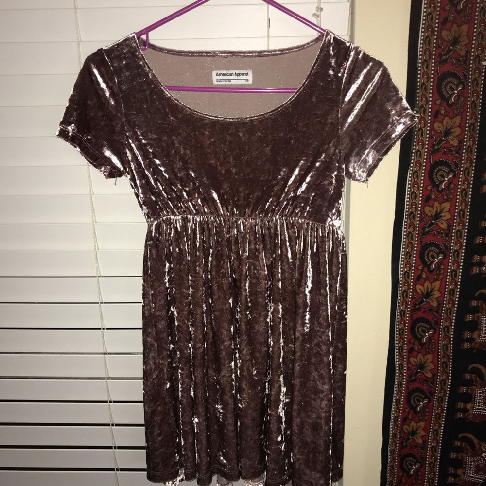 American Apparel crushed velvet babydoll dress ✨